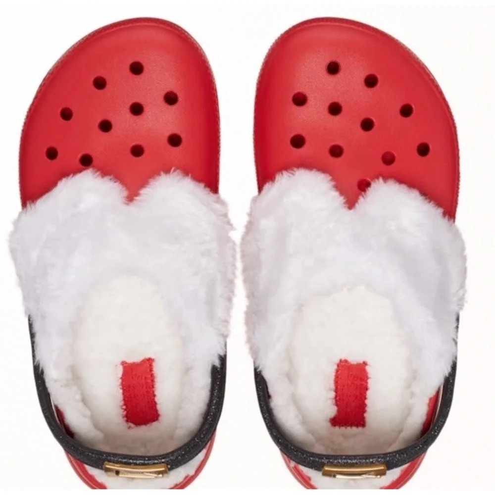 Crocs Classic Lined Santa Christmas Clogs Youth‎ cozy winter Children's 5